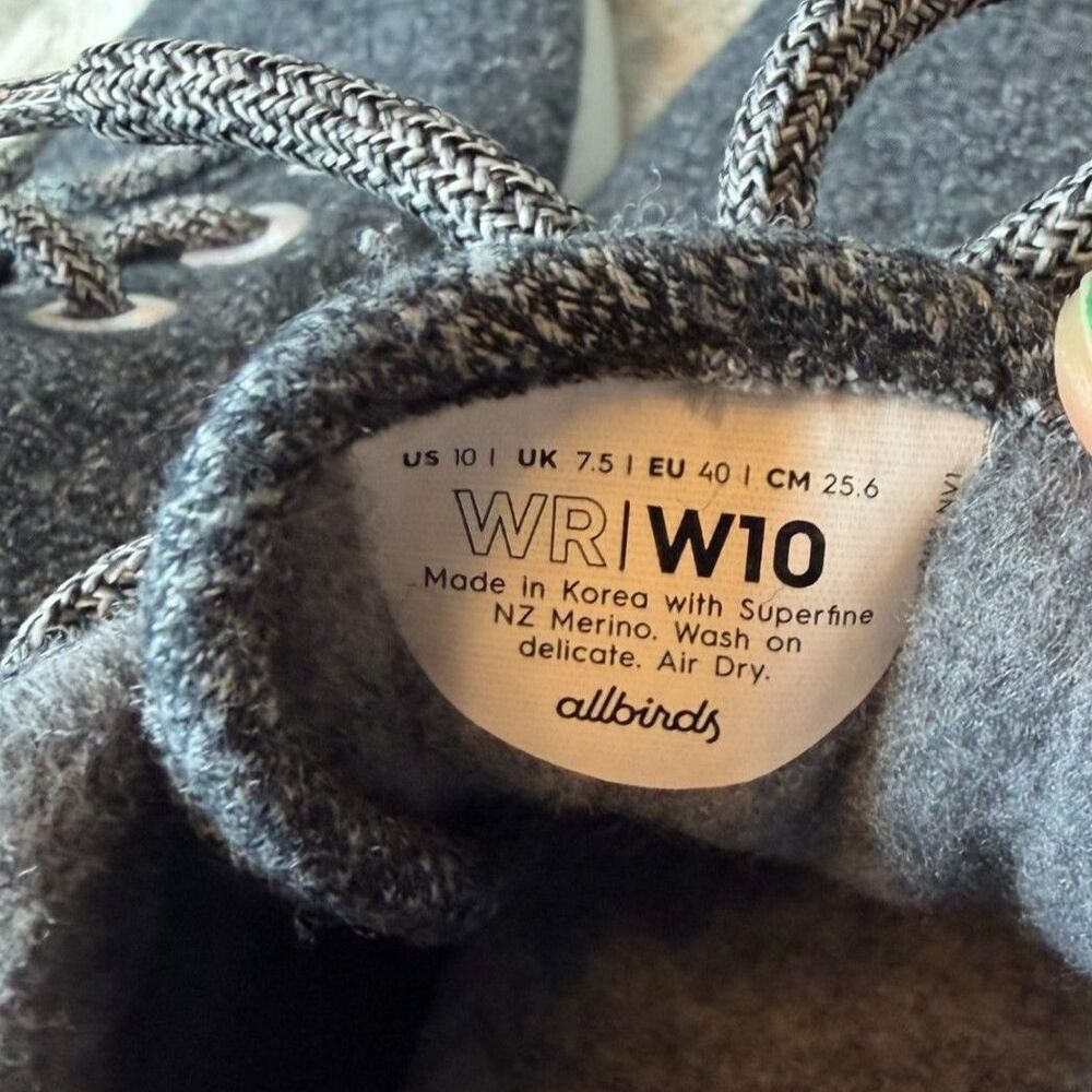 Allbirds Women's Wool Runners Merino Wool Dark Gray Sneakers Size 10 - Picture 2 of 7